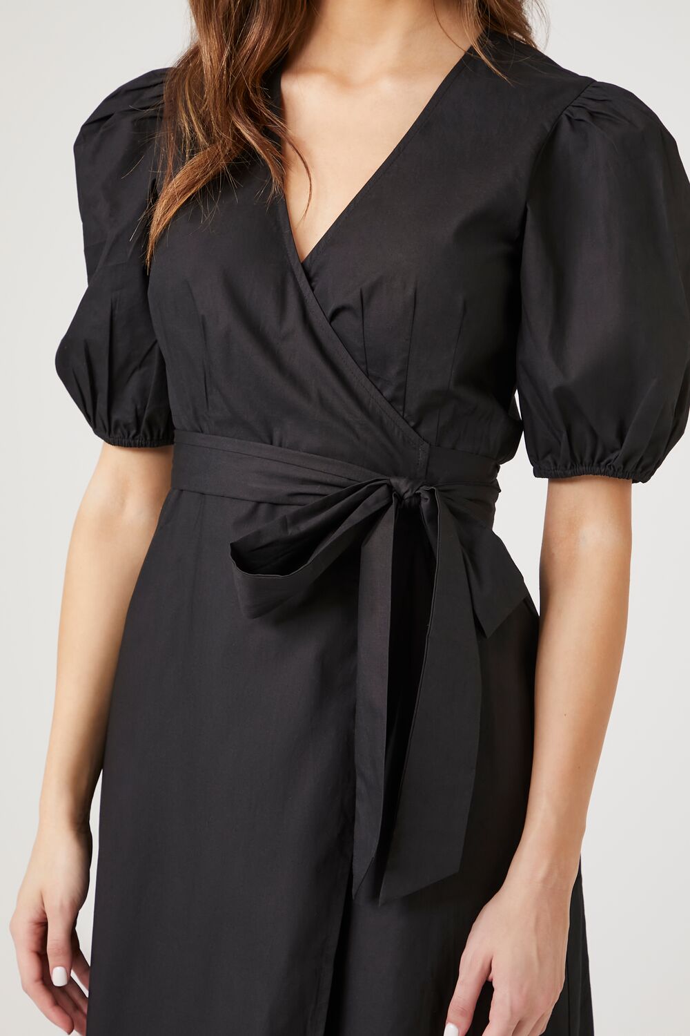 Poplin Wrap Midi Dress
