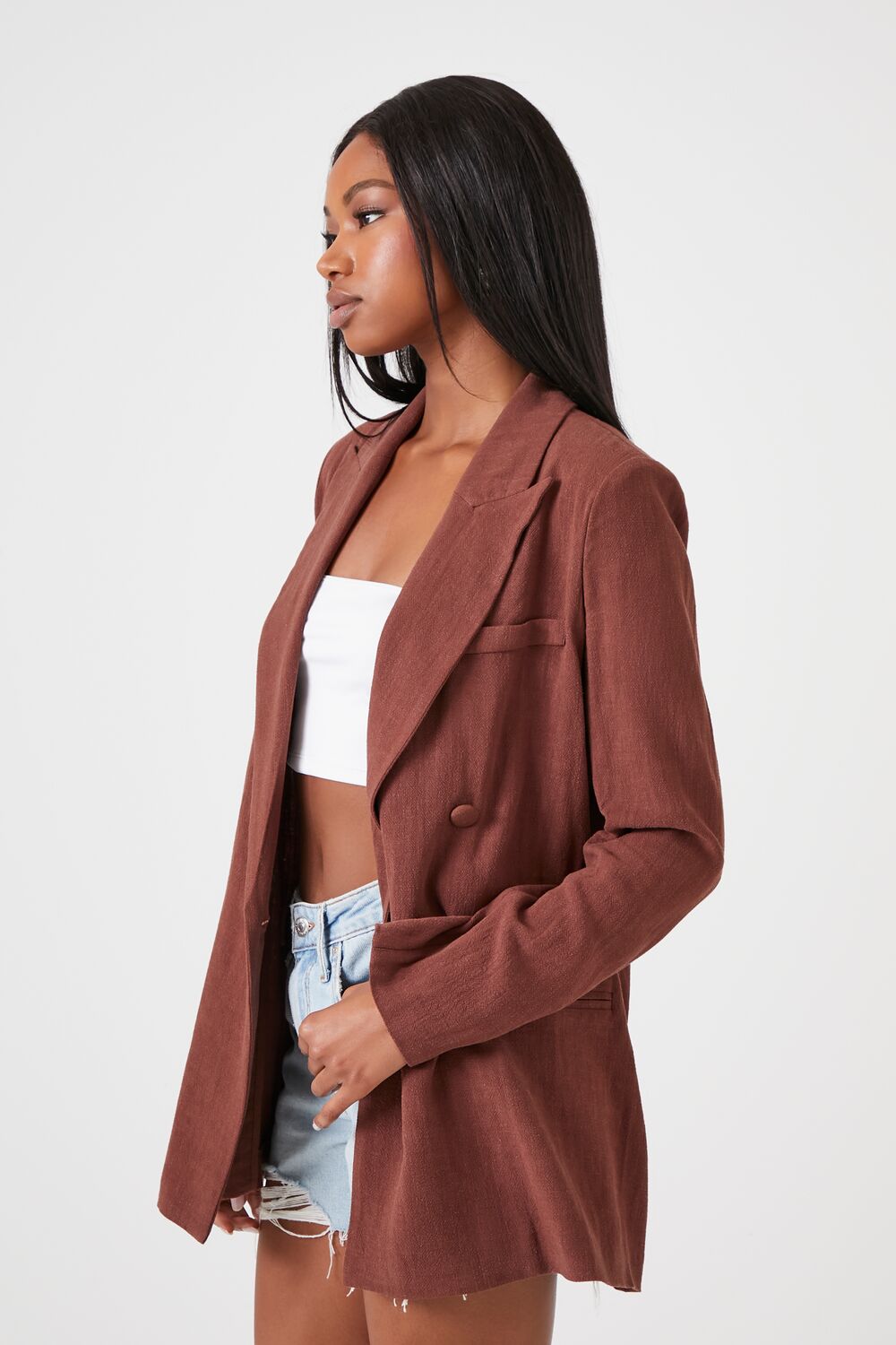 Double-Breasted Notched Blazer