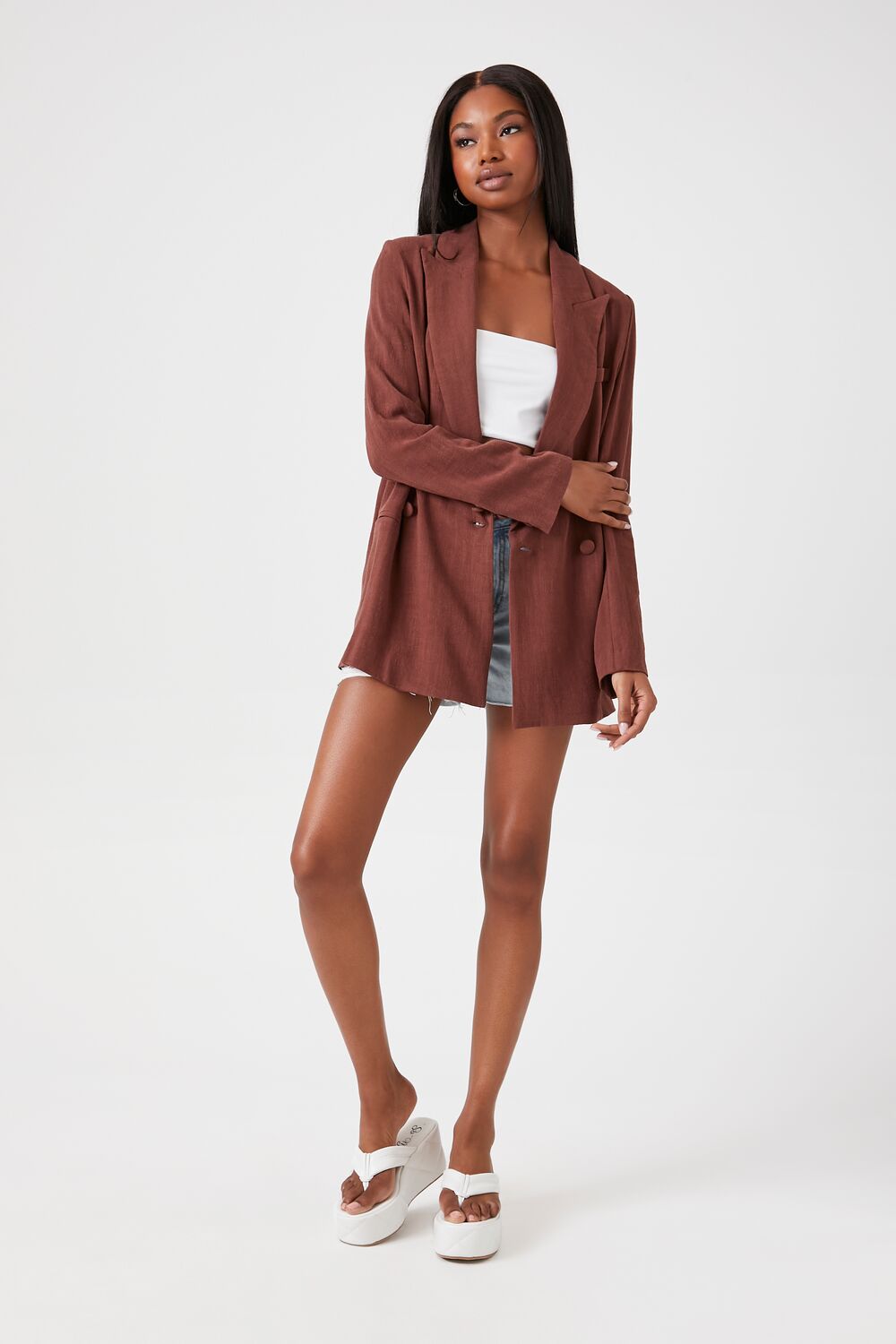 Double-Breasted Notched Blazer