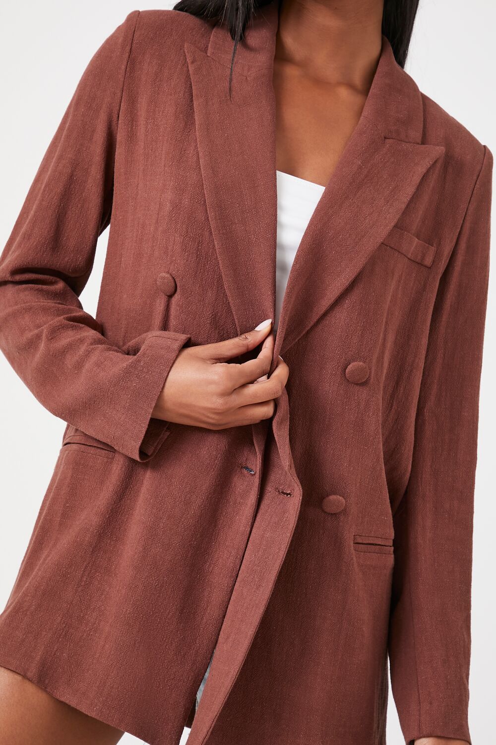 Double-Breasted Notched Blazer