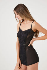 Lace-Panel Lingerie Slip