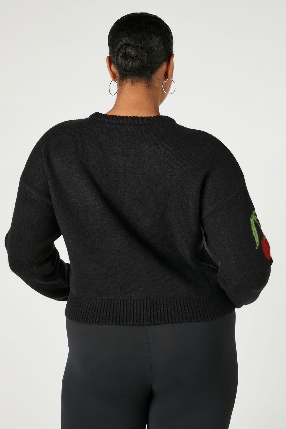 Plus Size Cherry Print Sweater