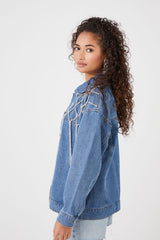 Rhinestone Fringe Denim Jacket