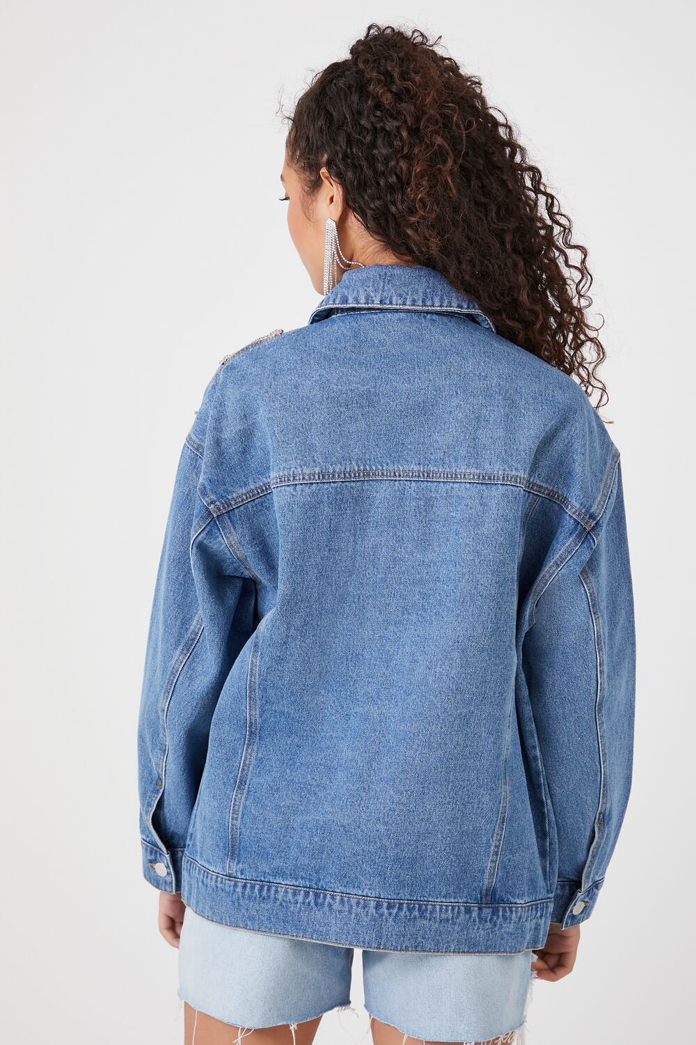 Rhinestone Fringe Denim Jacket
