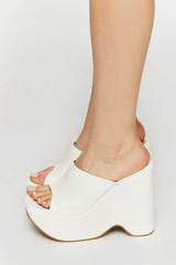 Faux Leather Platform Wedges