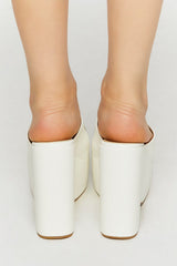 Faux Leather Platform Wedges