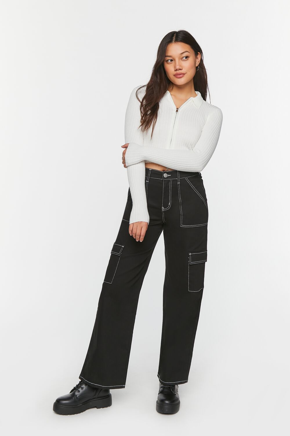 Zip-Up Cardigan Sweater