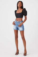Poplin Cutout Crop Top