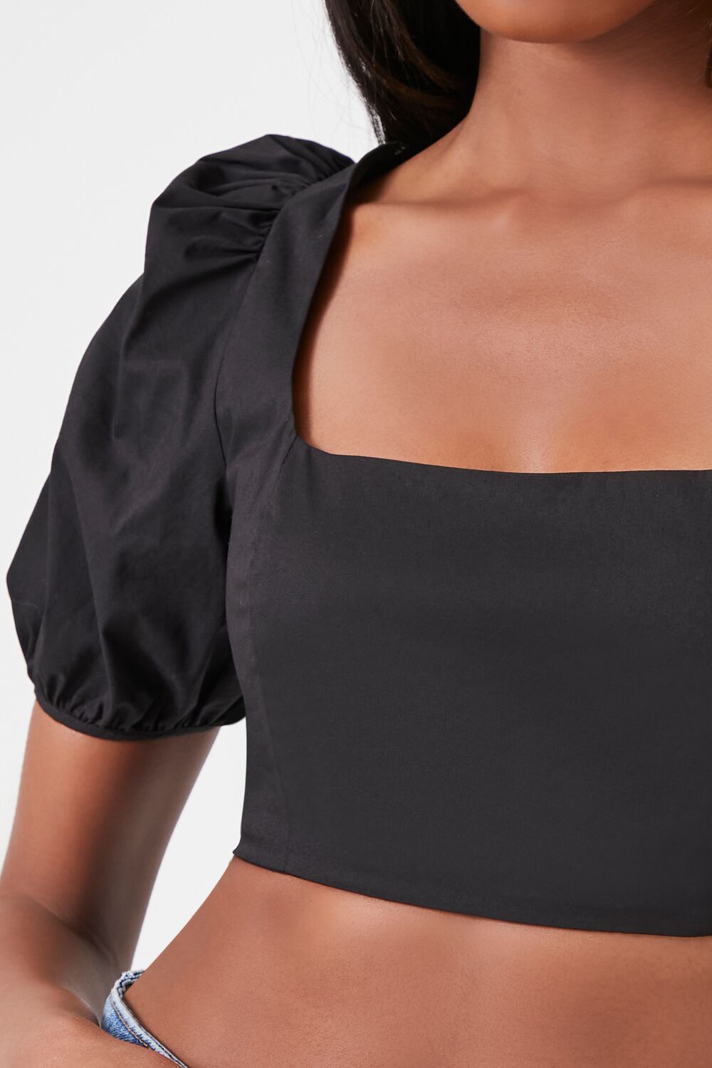 Poplin Cutout Crop Top