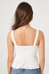 Sweater-Knit Flounce Tank Top