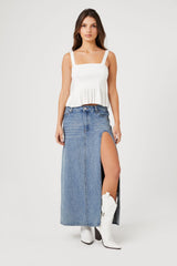 Sweater-Knit Flounce Tank Top