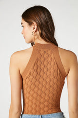 Sleeveless Sweater-Knit Bodysuit
