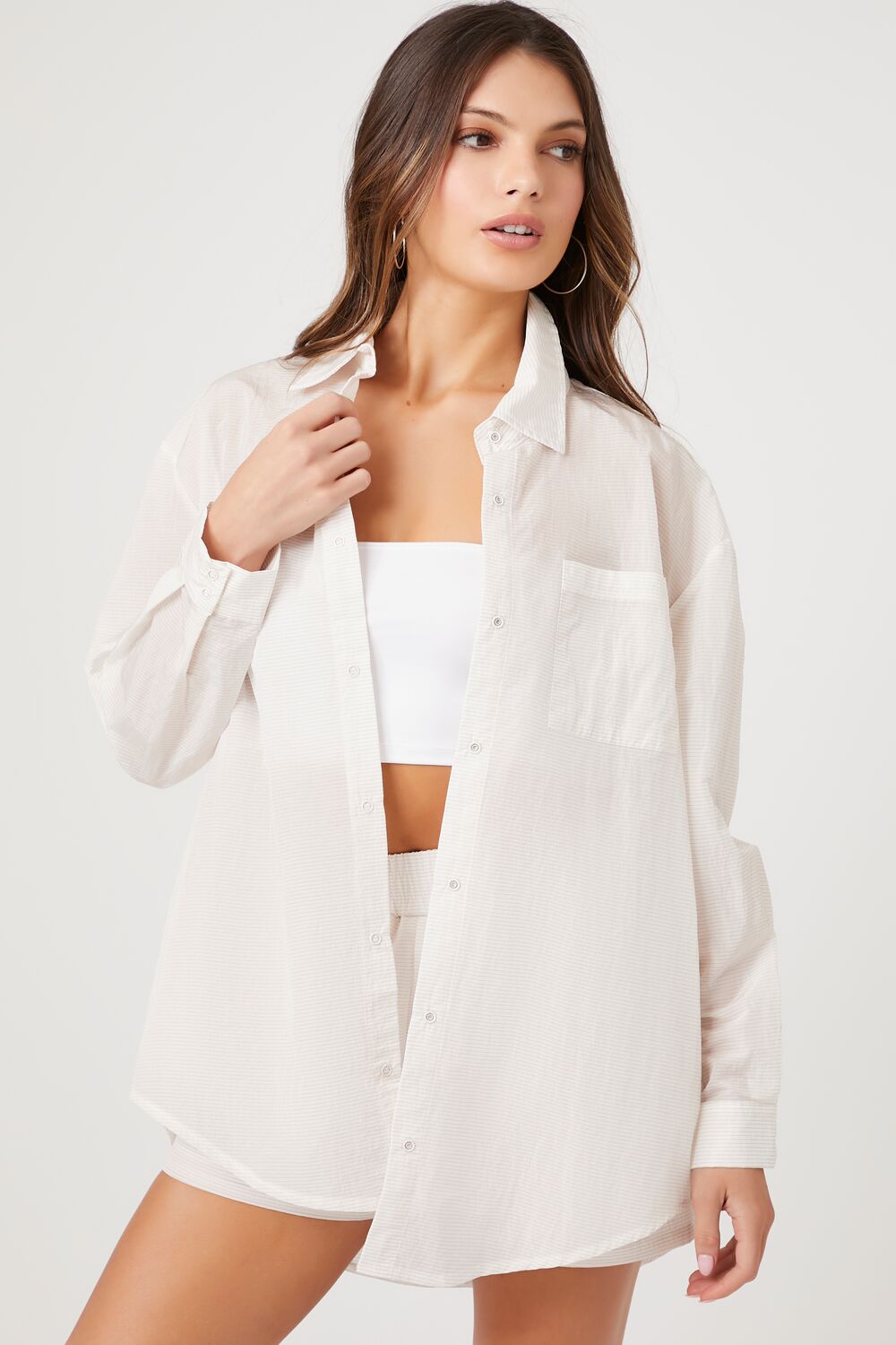 Snap Button-Front Shacket