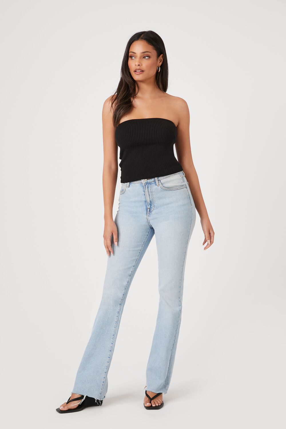 Sweater-Knit Ribbed Tube Top