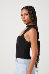 Sweater-Knit Cutout Top