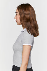 V-Neck Cropped Polo Shirt