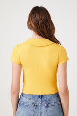 Fruit Button-Front Crop Top