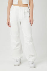 Twill Wide-Leg Cargo Pants