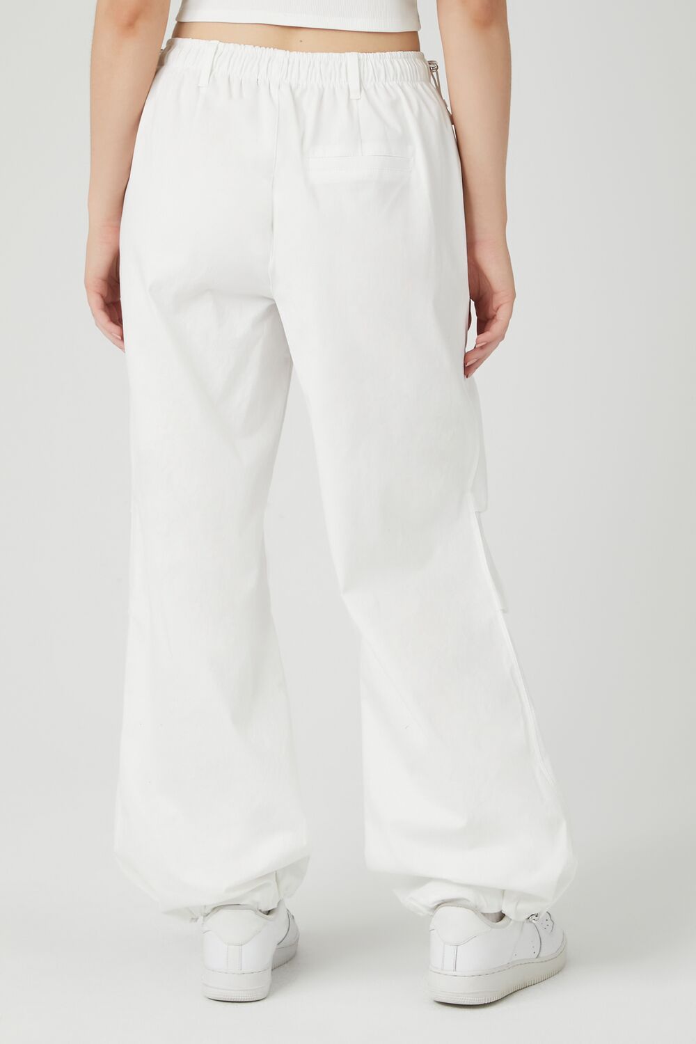 Twill Wide-Leg Cargo Pants