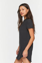 Raw-Cut Mini T-Shirt Dress