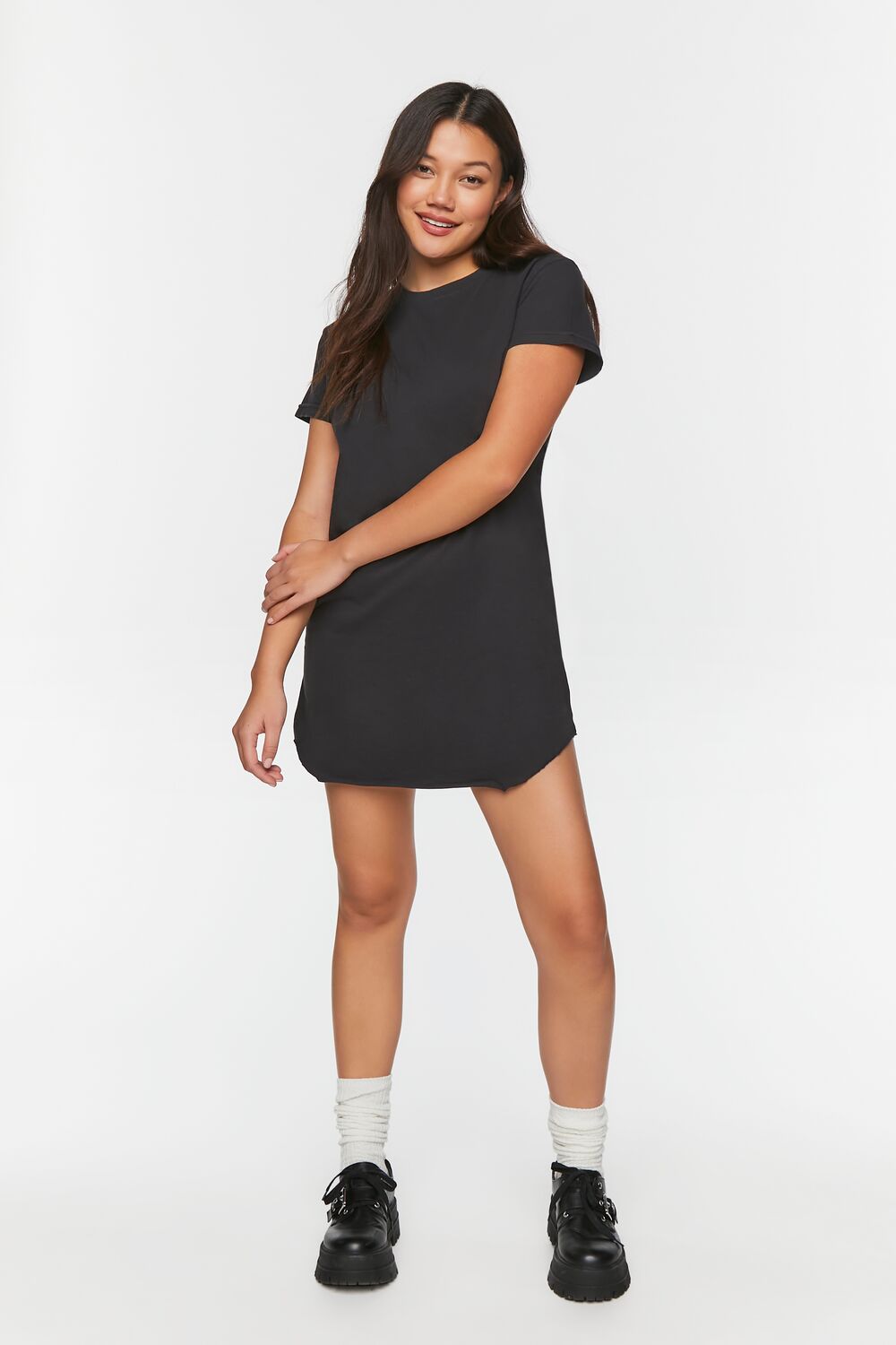 Raw-Cut Mini T-Shirt Dress
