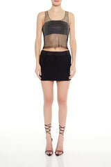 Sheer Rhinestone Netted Tank Top
