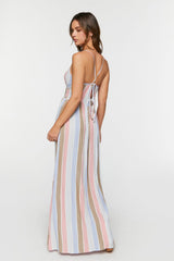 Striped Cutout Maxi Dress