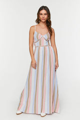 Striped Cutout Maxi Dress