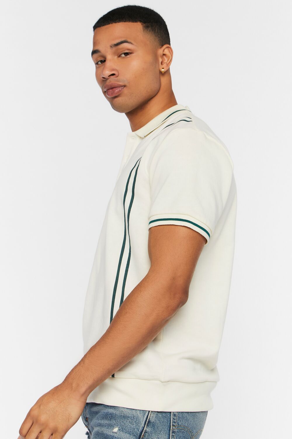Striped-Trim Polo Shirt