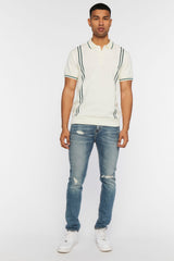 Striped-Trim Polo Shirt