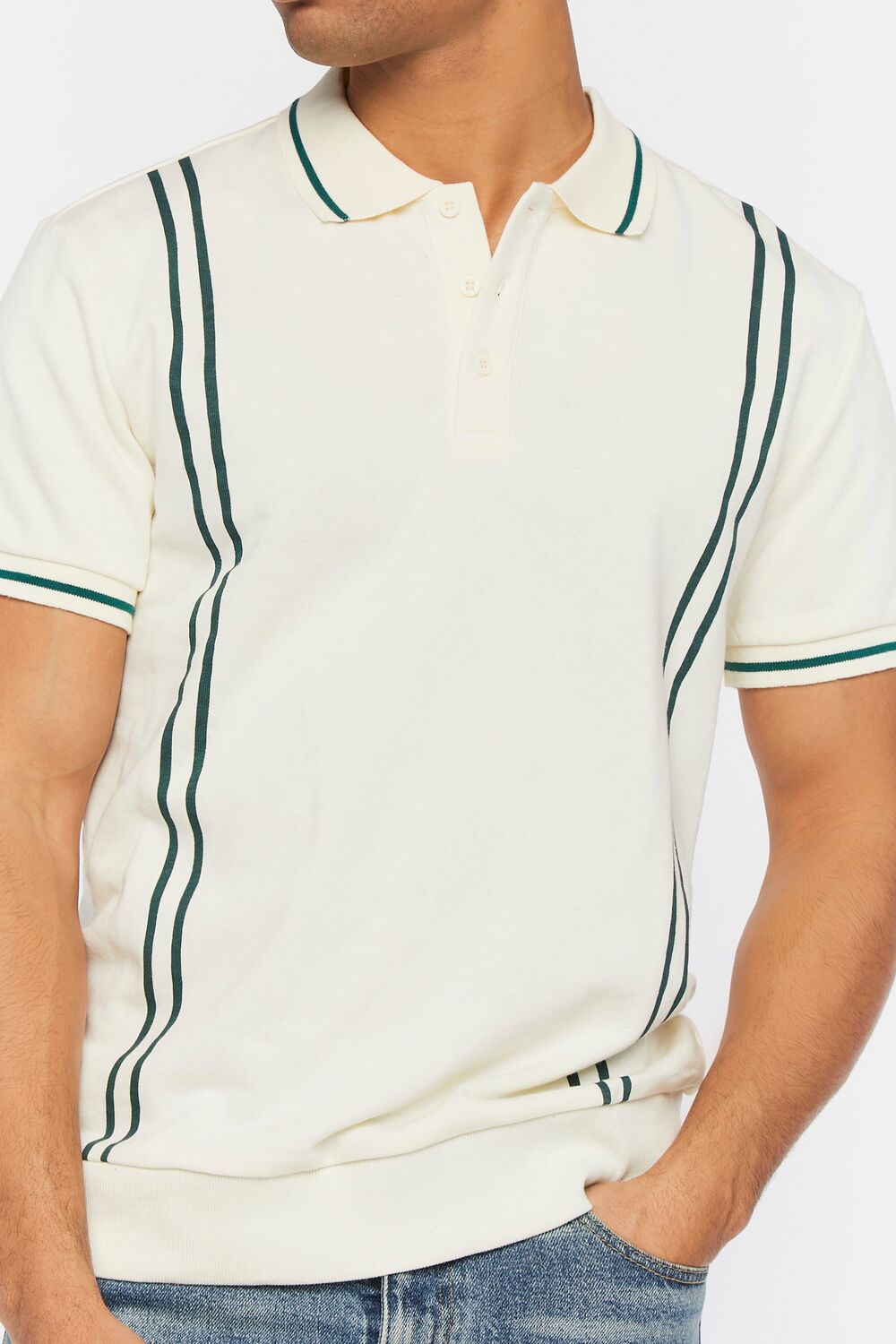 Striped-Trim Polo Shirt