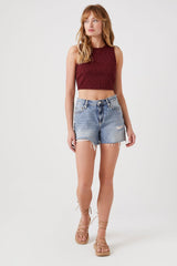 Textured Cropped Tank Top