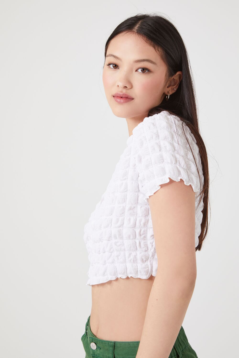 Textured Cutout Crop Top