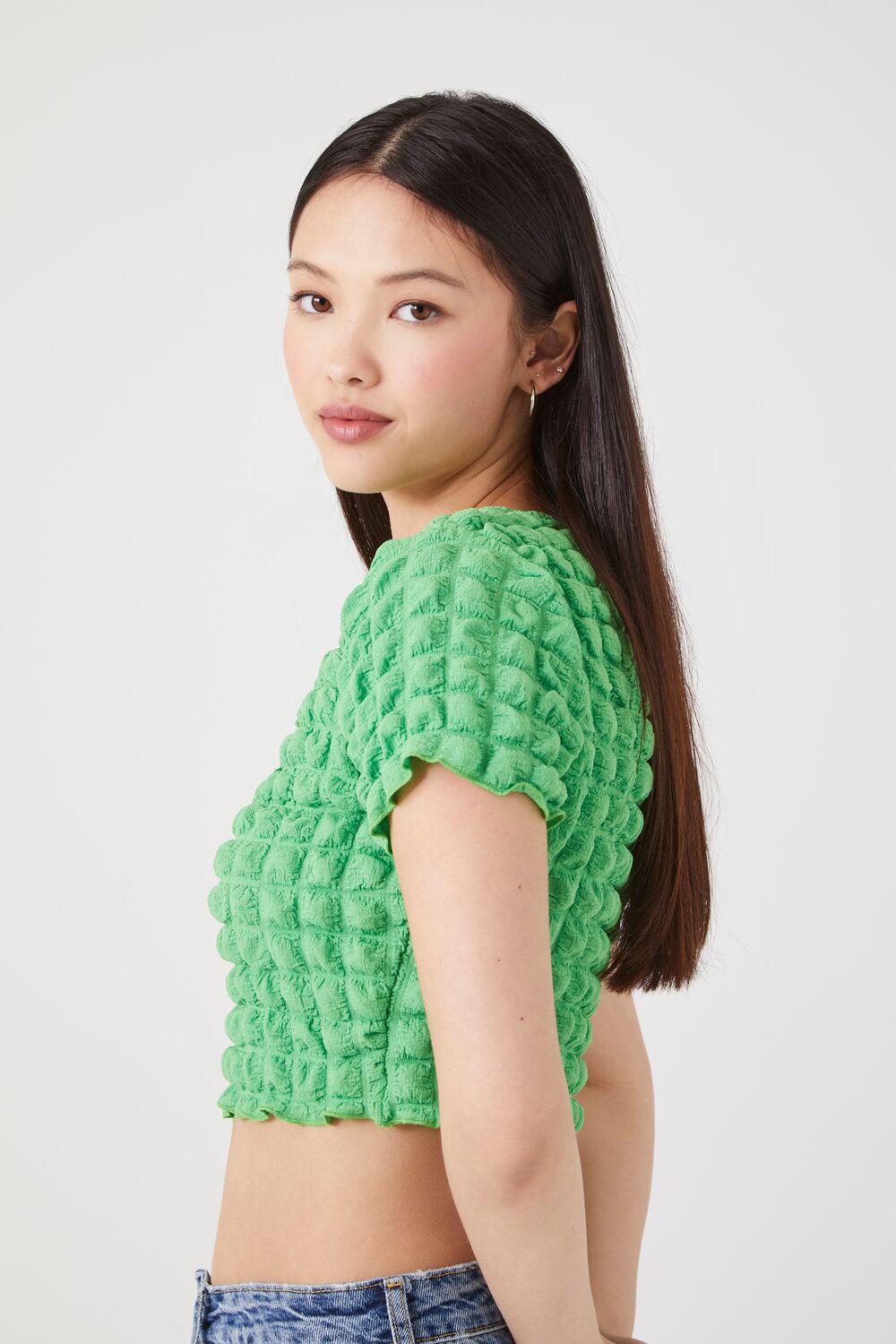 Textured Cutout Crop Top