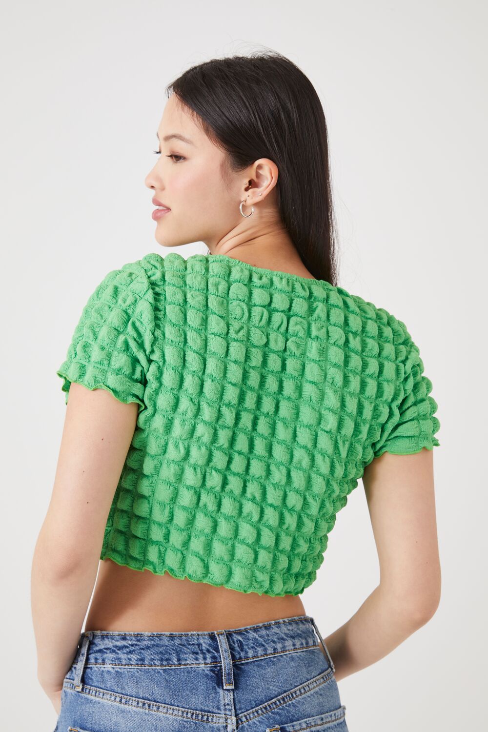 Textured Cutout Crop Top