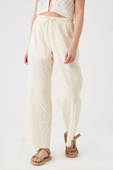 Textured Drawstring Wide-Leg Pants