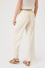 Textured Drawstring Wide-Leg Pants