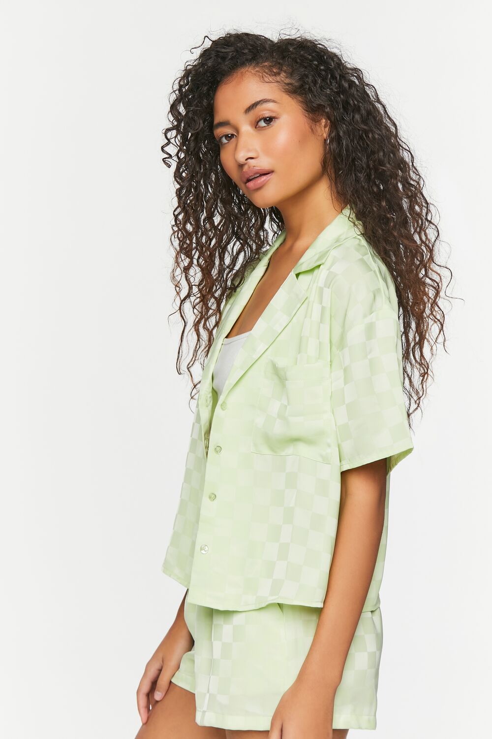 Jacquard Checkered Short-Sleeve Shirt