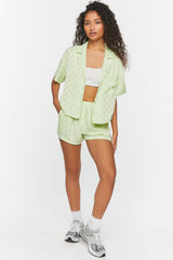 Jacquard Checkered Short-Sleeve Shirt