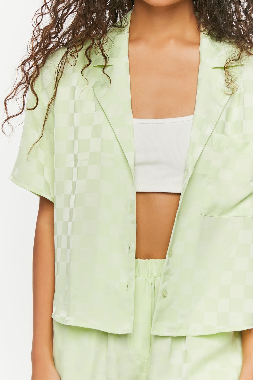 Jacquard Checkered Short-Sleeve Shirt