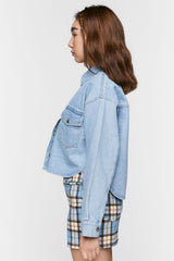 Cropped Denim Trucker Jacket