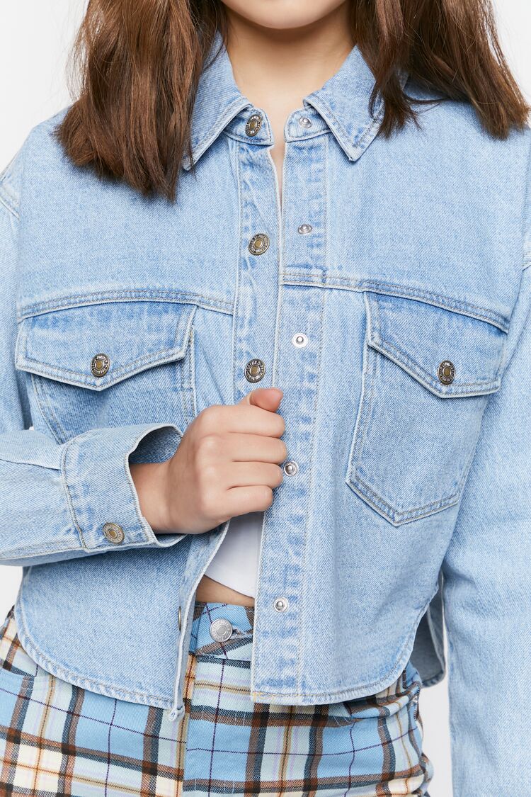 Cropped Denim Trucker Jacket