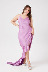 Plus Size Satin Maxi Dress