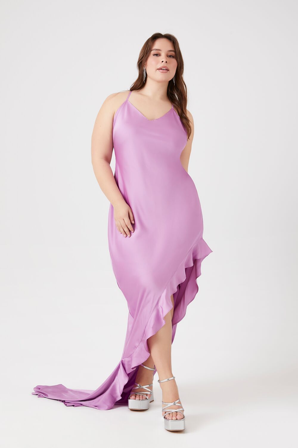 Plus Size Satin Maxi Dress