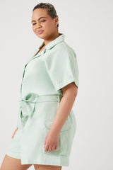 Plus Size Tie-Waist Romper