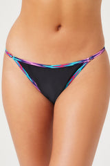 Chevron-Trim Bikini Bottoms