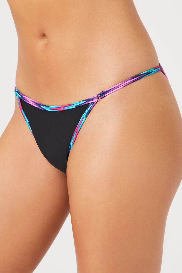 Chevron-Trim Bikini Bottoms