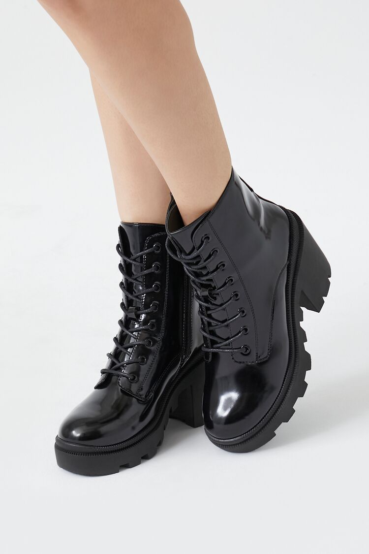 Block Heel Combat Boots
