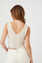 Chevron Print Lettuce-Edge Tank Top