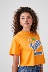 Fanta Orange Graphic Crop Top
